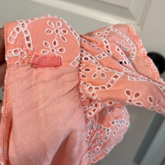 Lilly Pulitzer Keila Top. Peach hyacinth eyelet floral arch style #009558 - Picture 6 of 6